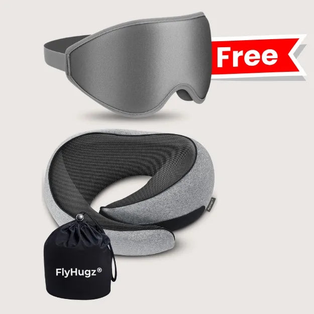 Flyhugz® FREE Sleep Mask with every pillow — ends TODAY!