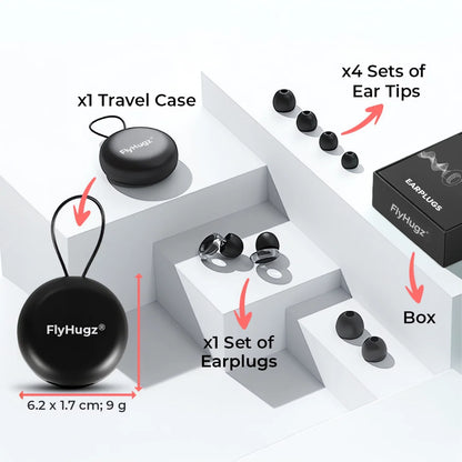Flyhugz® Noise Reducing Travel Earplugs