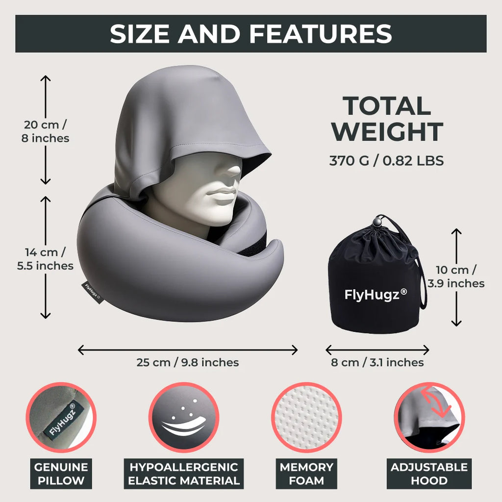 Flyhugz® 2.0 Hooded Travel Pillow